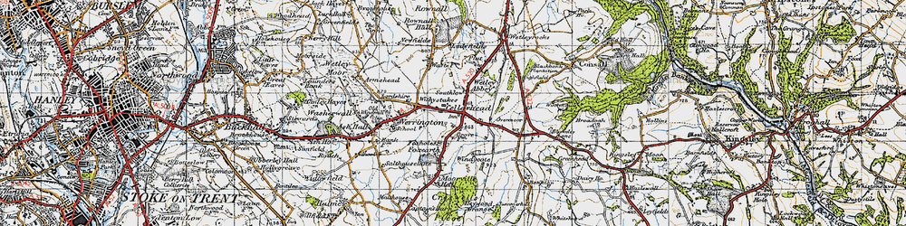 Old map of Cellarhead in 1946