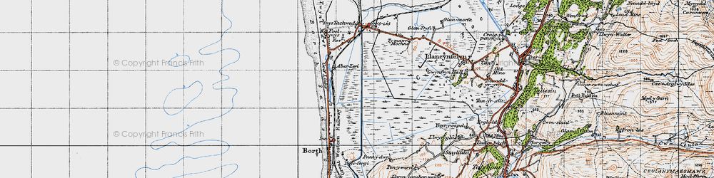 Old map of Afon Leri in 1947