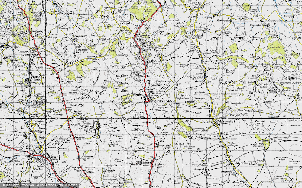 Old Map of Historic Map covering Black Hill (Settlement) in 1945
