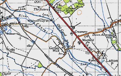 Old map of Cerney Wick in 1947