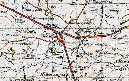 Old map of Cerrigydrudion in 1947