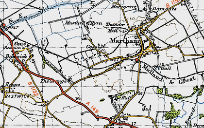 Old map of Cess in 1945