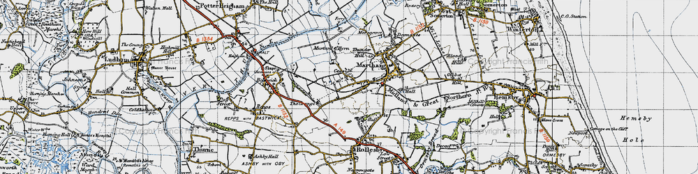 Old map of Cess in 1945