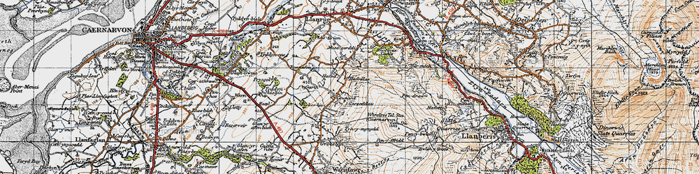 Old map of Ceunant in 1947