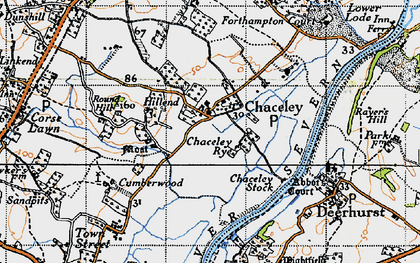 Old map of Chaceley in 1947