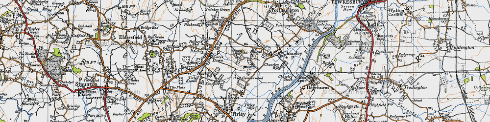 Old map of Chaceley Hole in 1947