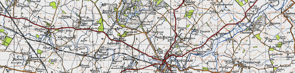 Old map of Chackmore in 1946
