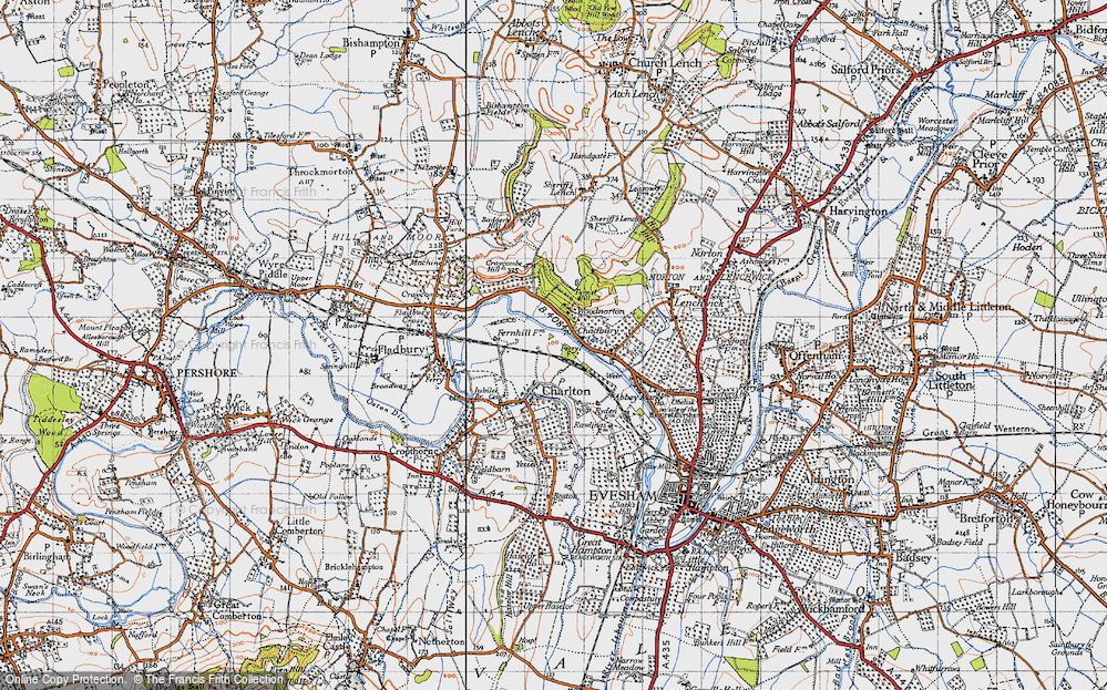 Old Map of Chadbury, 1946 in 1946