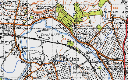 Old map of Chadbury in 1946