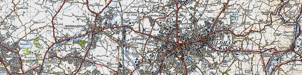 Old map of Chadderton in 1947