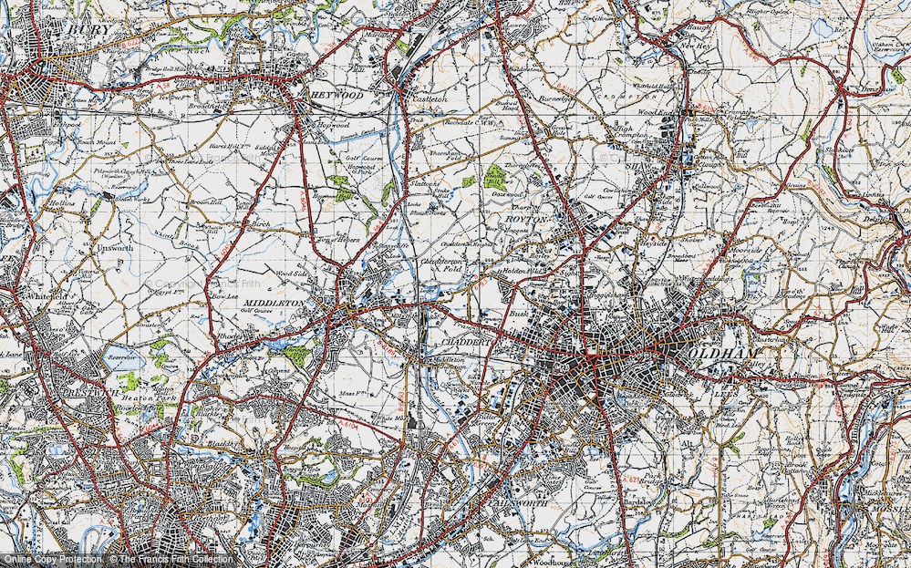 Old Map of Chadderton Fold, 1947 in 1947