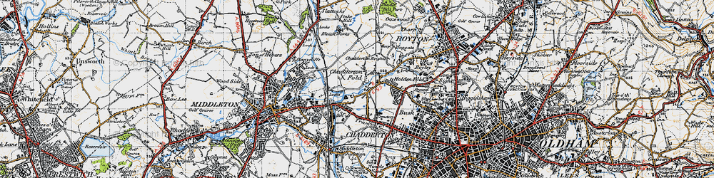 Old map of Chadderton Fold in 1947