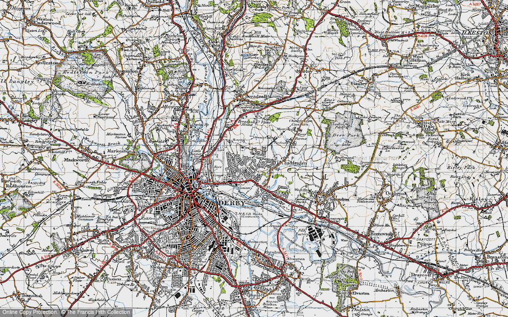 Old Map of Chaddesden, 1946 in 1946
