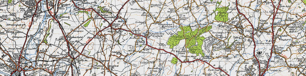 Old map of Chaddesley Corbett in 1947