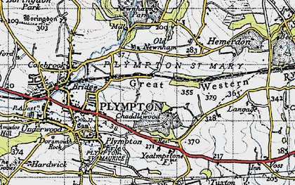 Old map of Chaddlewood in 1946