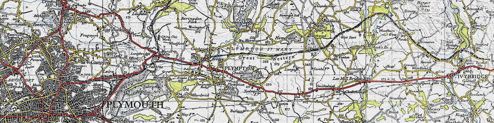 Old map of Chaddlewood in 1946