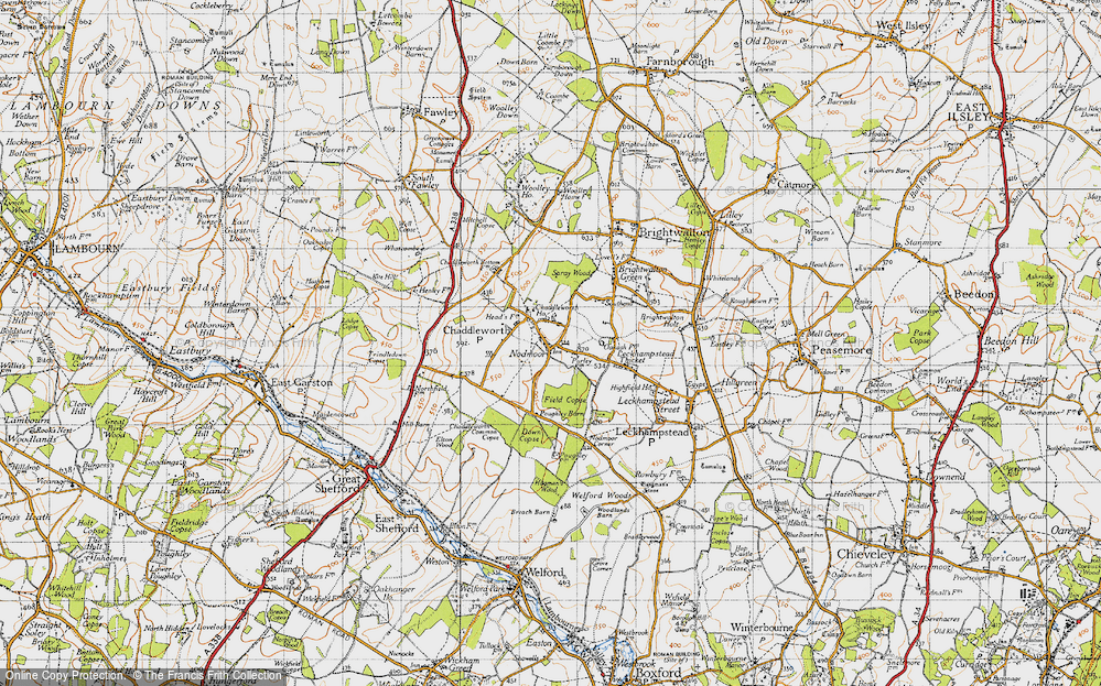 Old Map of Chaddleworth, 1947 in 1947