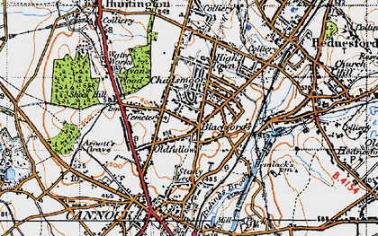 Old map of Chadsmoor in 1946