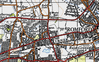 Old map of Chadwell Heath in 1946