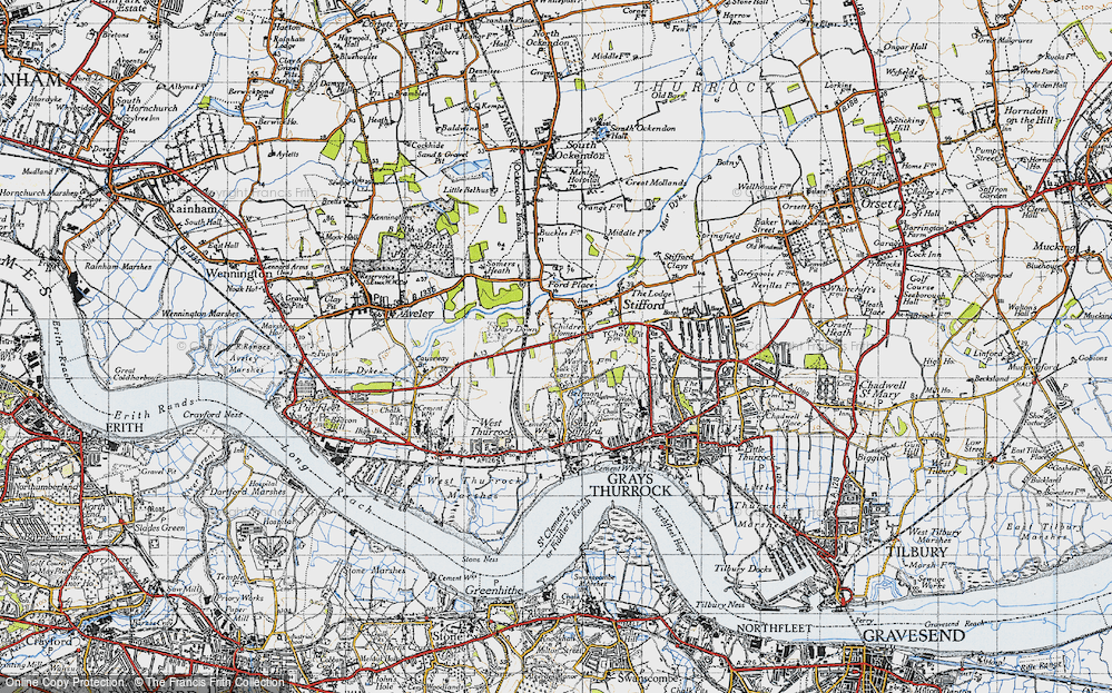 Old Map of Chafford Hundred, 1946 in 1946