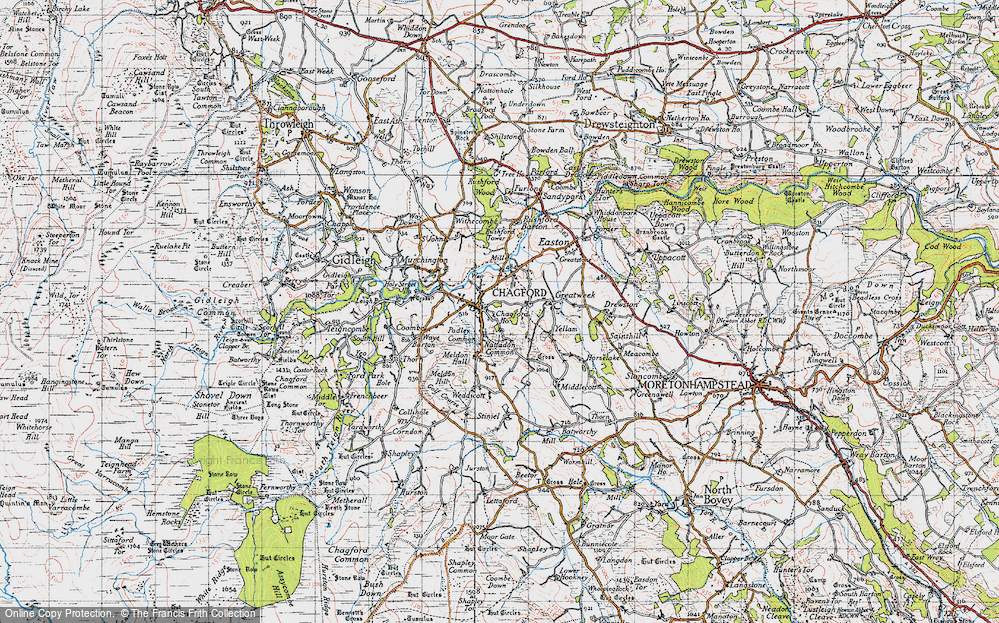 Old Map of Chagford, 1946 in 1946