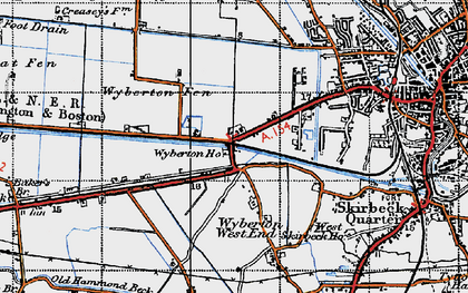 Old map of Wyberton Fen in 1946