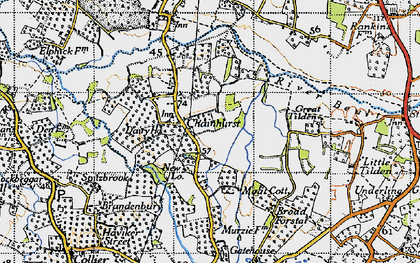 Old map of Chainhurst in 1940