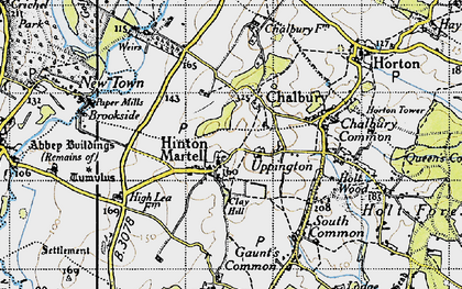 Old map of Chalbury in 1940