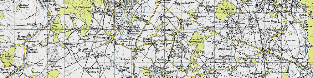 Old map of Chalbury in 1940