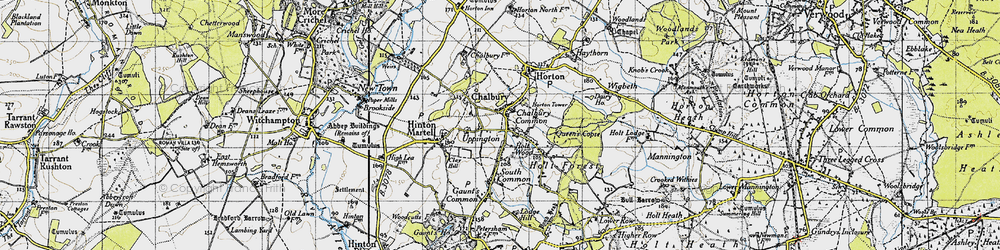 Old map of Chalbury Common in 1940