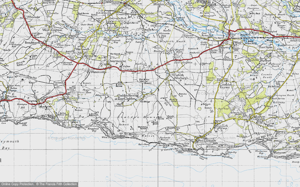 Old Map of Historic Map covering Bush Barrow in 1946