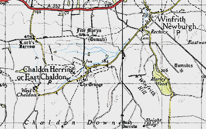 Old map of Chaldon Herring in 1946