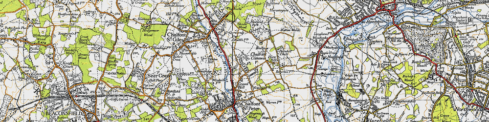 Old map of Chalfont Common in 1945