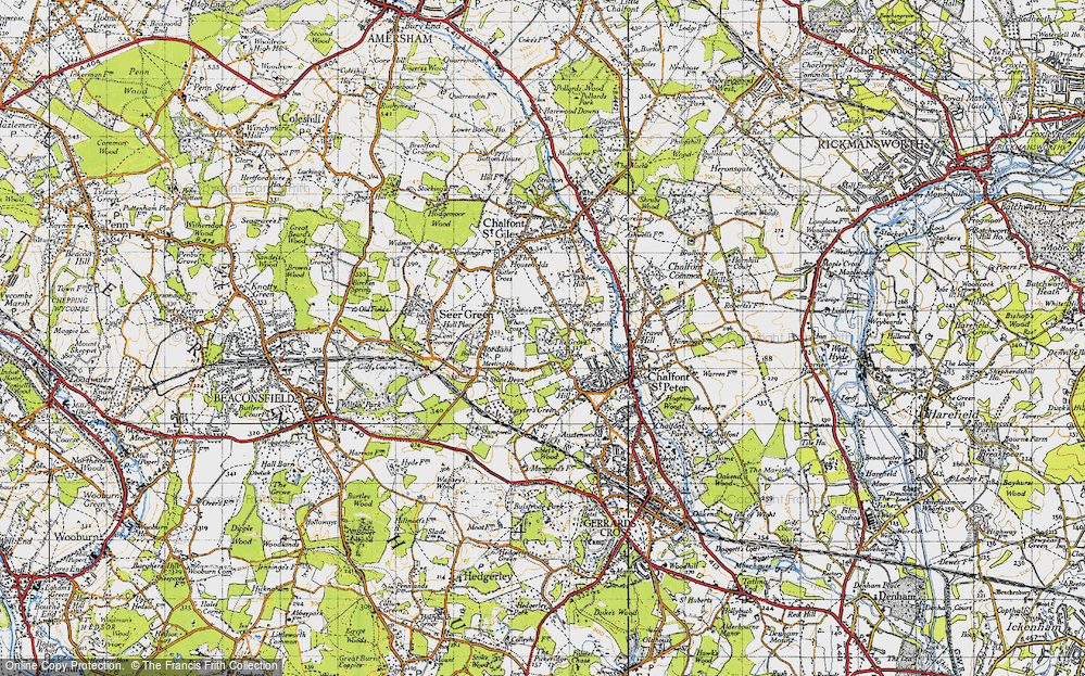 Old Map of Chalfont Grove, 1945 in 1945