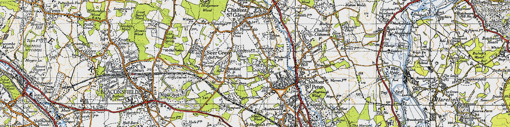 Old map of Chalfont Grove in 1945