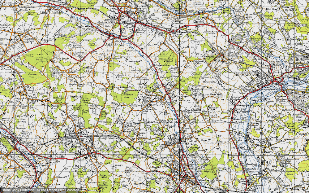 Old Map of Chalfont St Giles, 1945 in 1945