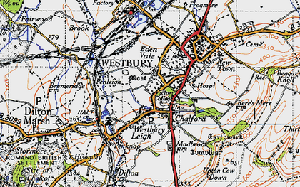 Old map of Beggar's Knoll in 1946