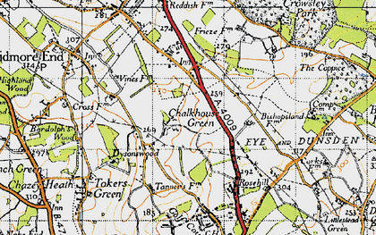 Old map of Chalkhouse Green in 1947