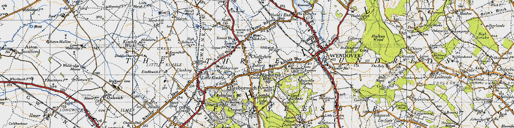 Old map of Chalkshire in 1946