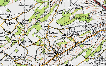 Old map of Chalksole in 1947