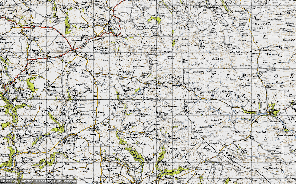 Old Map of Challacombe, 1946 in 1946