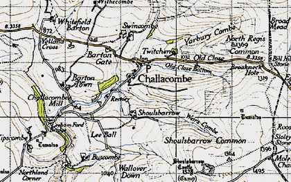 Old map of Challacombe in 1946