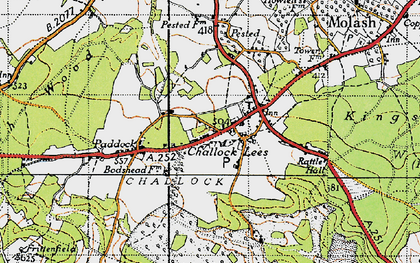 Old map of Challock in 1940