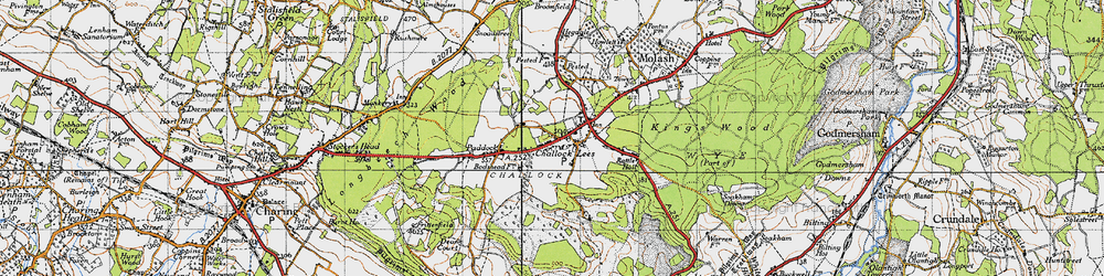 Old map of Challock in 1940