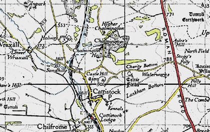 Old map of Chalmington in 1945