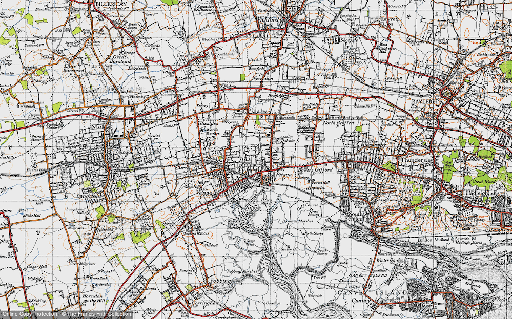 Old Map of Chalvedon, 1945 in 1945