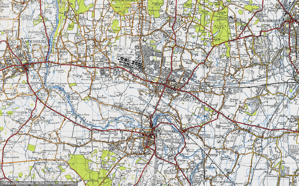 Old Map of Chalvey, 1945 in 1945