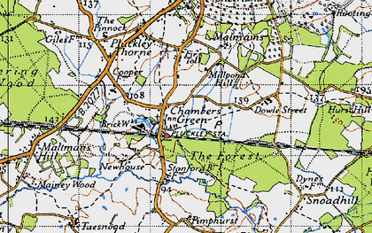 Old map of Chamber's Green in 1940