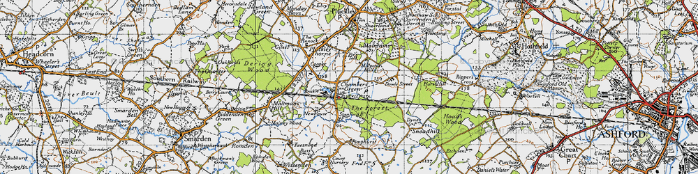 Old map of Chamber's Green in 1940