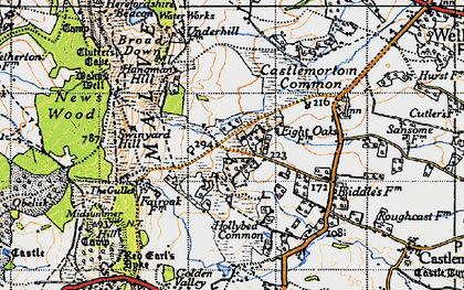 Old map of Chandler's Cross in 1947